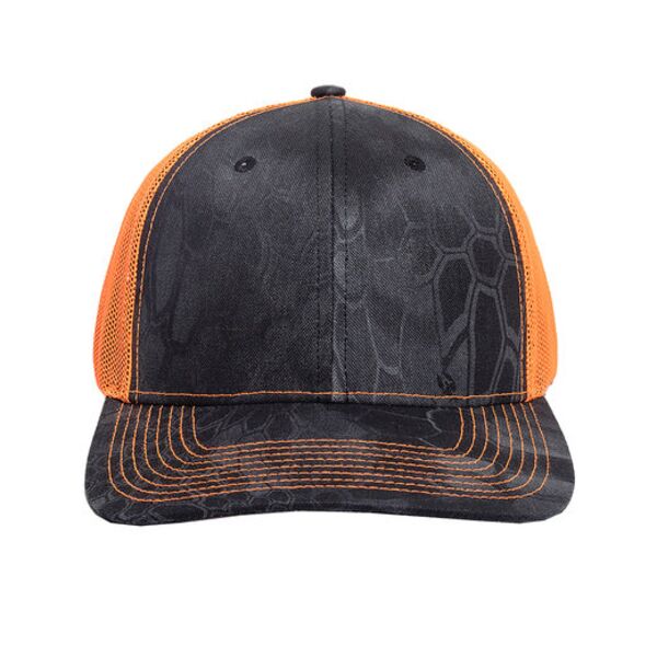 Structured Camo Trucker With Solid Mesh Back Hat Thumbnail